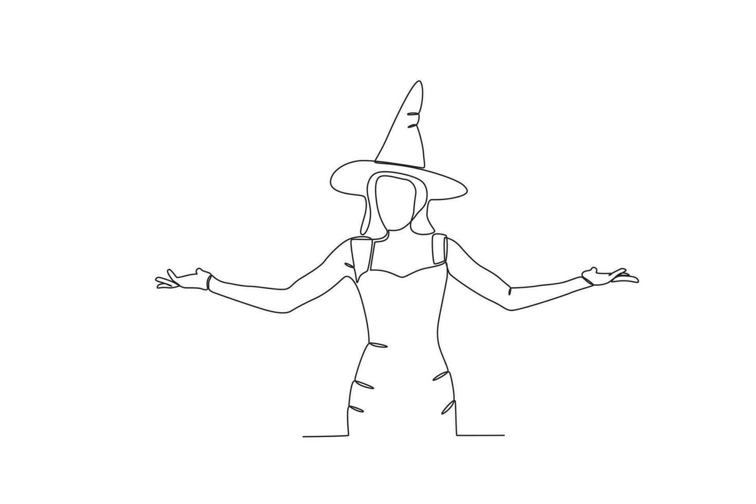 ein Frau zeigt an aus ihr Halloween Kostüm vektor