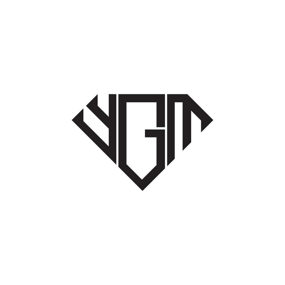 ygm diamant form logotyp design vektor