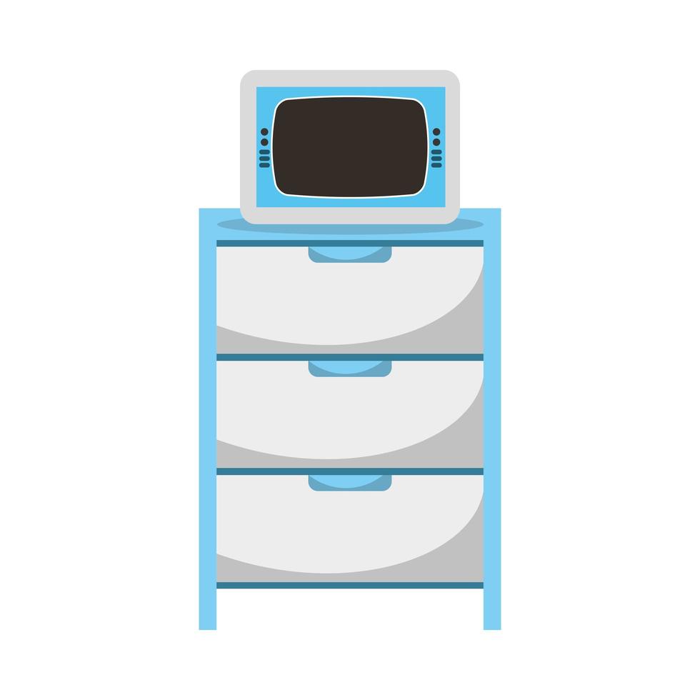 Kardiologie-ekg-Gerät im Schubladenkrankenhaus vektor