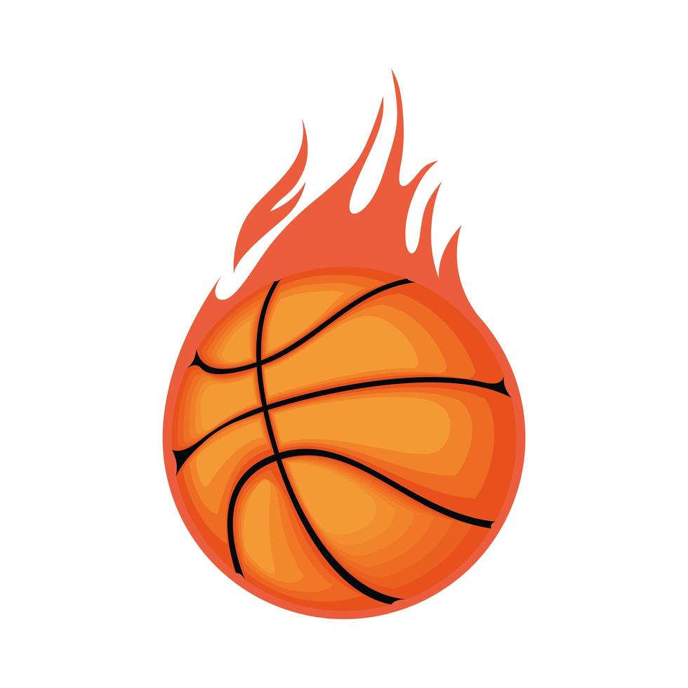 Basketballballonsport mit Feuerflamme vektor