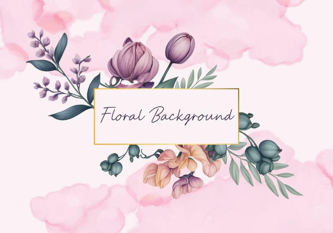 Aquarell Blumen- Hintergrund zum Hochzeit Einladung Banner vektor