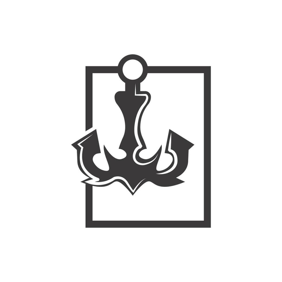 enkel fartyg ankare logotyp design, silhuett vektor illustration
