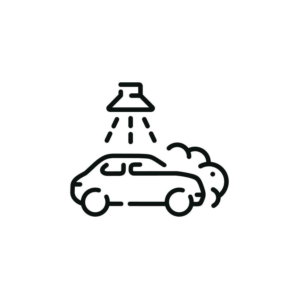 Auto waschen Linie Symbol isoliert auf Weiß Hintergrund vektor
