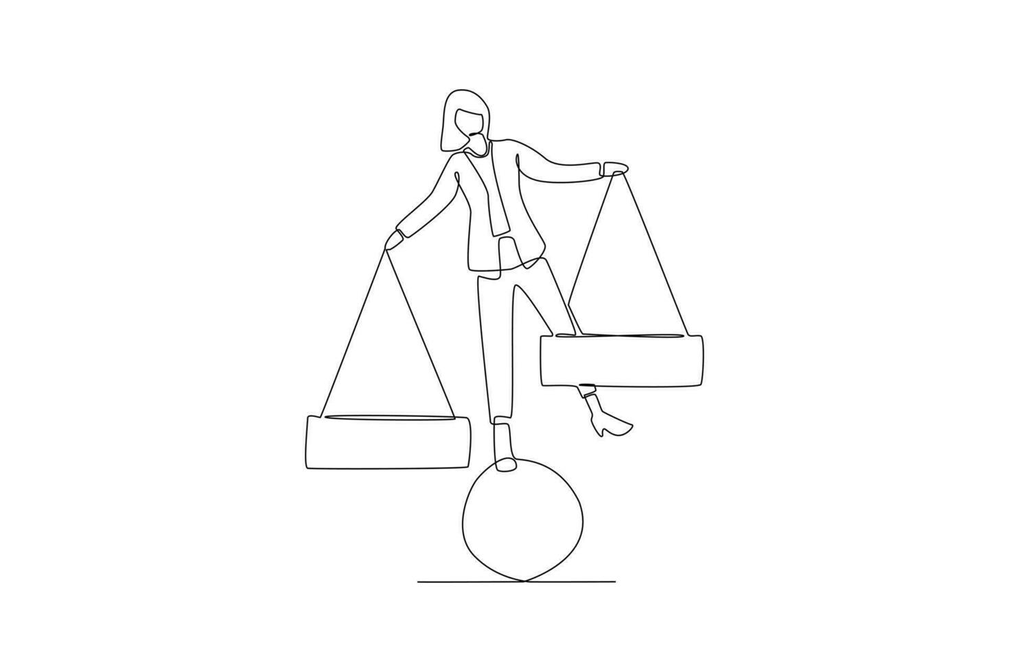 einer kontinuierlich Linie Zeichnung von Arbeit Leben Balance Konzept. Gekritzel Vektor Illustration im einfach linear Stil.