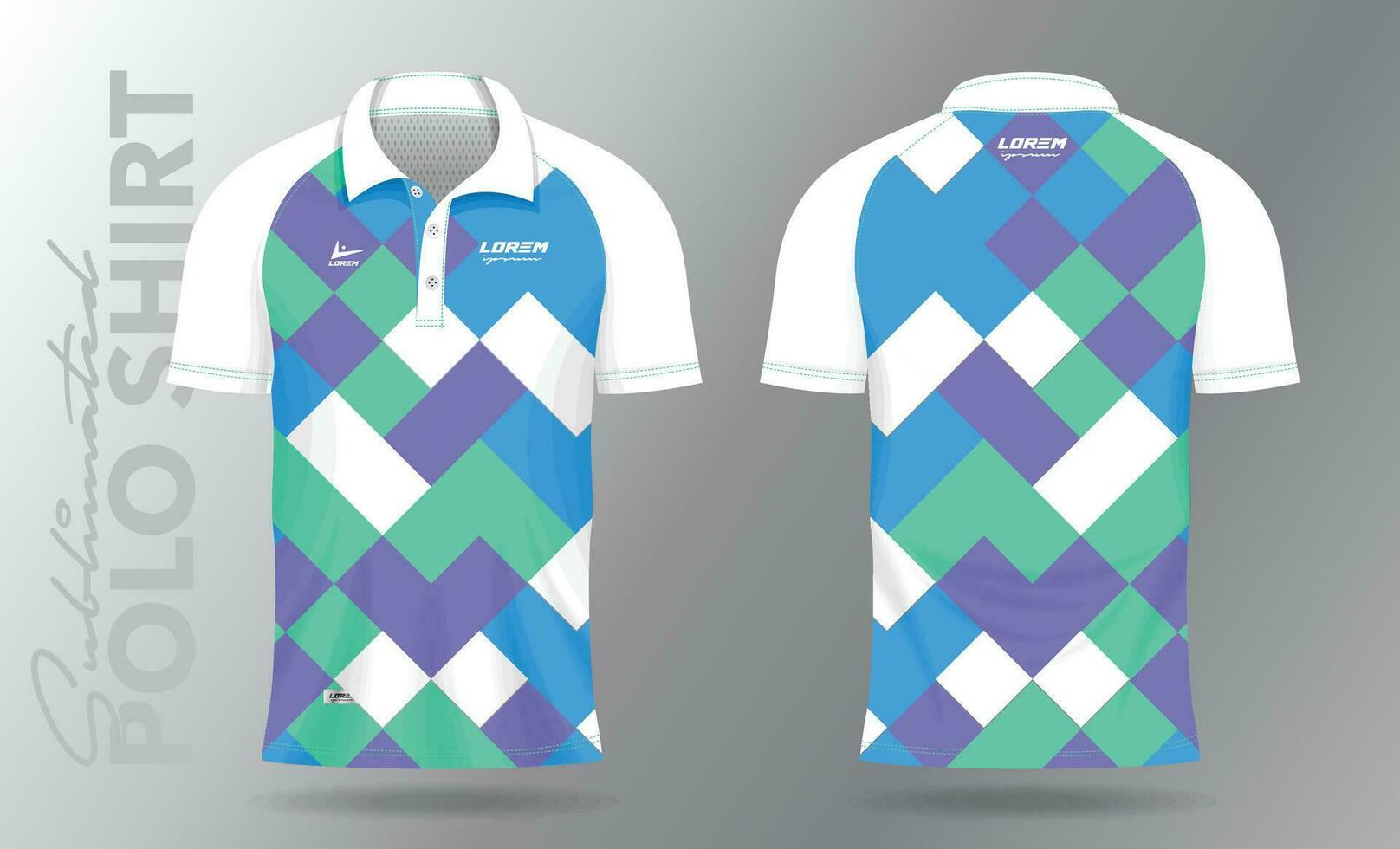mjuk Färg sublimering polo skjorta attrapp mall design för badminton jersey, tennis, fotboll, fotboll eller sport enhetlig vektor