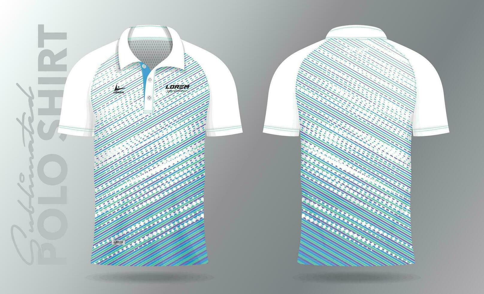 mjuk Färg sublimering polo skjorta attrapp mall design för badminton jersey, tennis, fotboll, fotboll eller sport enhetlig vektor