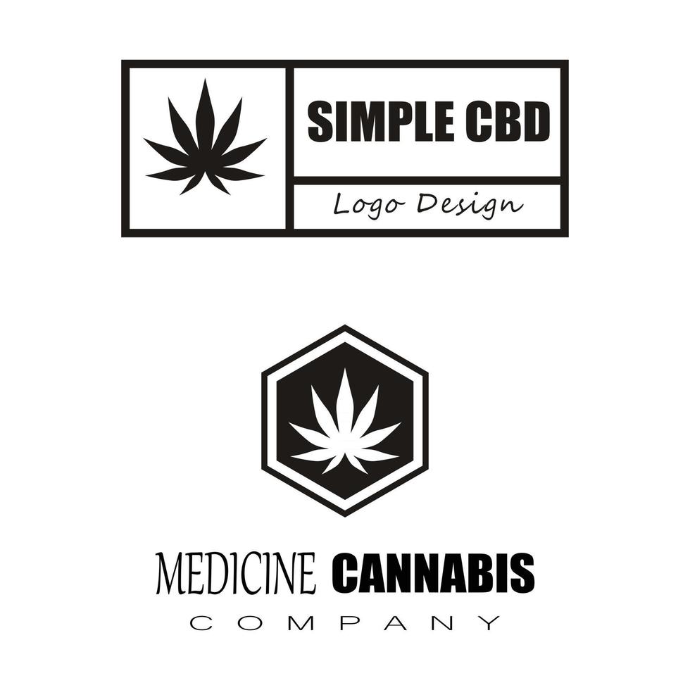 Cannabis Marihuana Hanftopf Blatt Silhouetten Logo Vektor