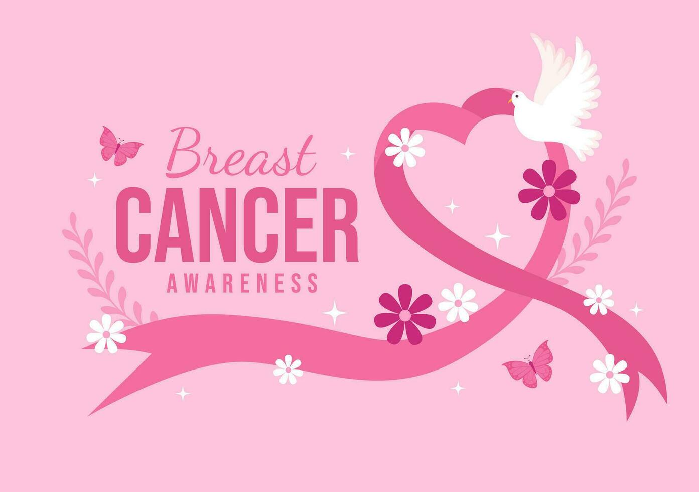 Brust Krebs Bewusstsein Monat Vektor Illustration von vielfältig Frauen mit Rosa Unterstützung Band zum Gesundheitswesen Kampagne Solidarität Hintergrund Vorlagen