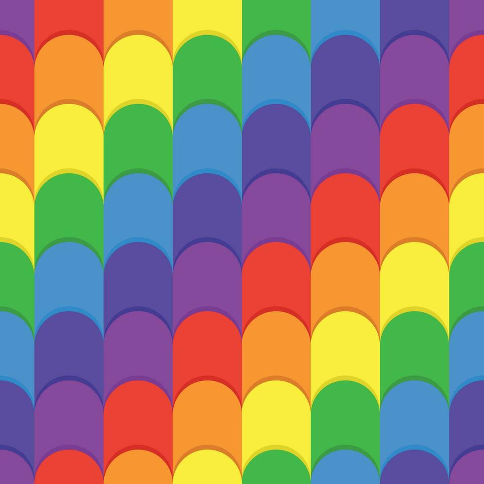 geometrisch nahtlos Muster im das bilden von Regenbogen farbig bunt Wellen. vektor