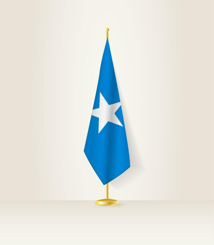 Somalia Flagge auf ein Flagge Stand. vektor