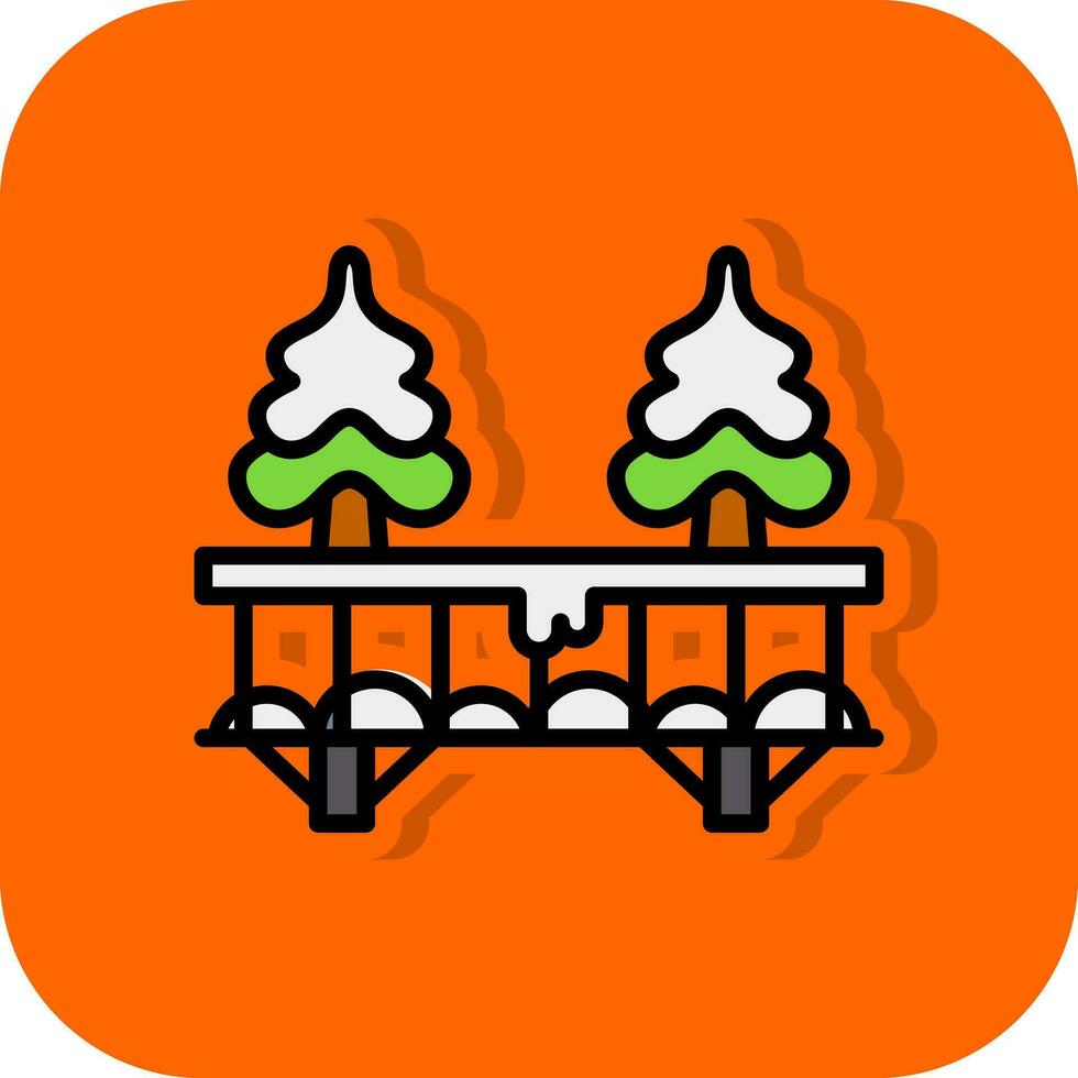 schneebedeckt Brücke Vektor Symbol Design