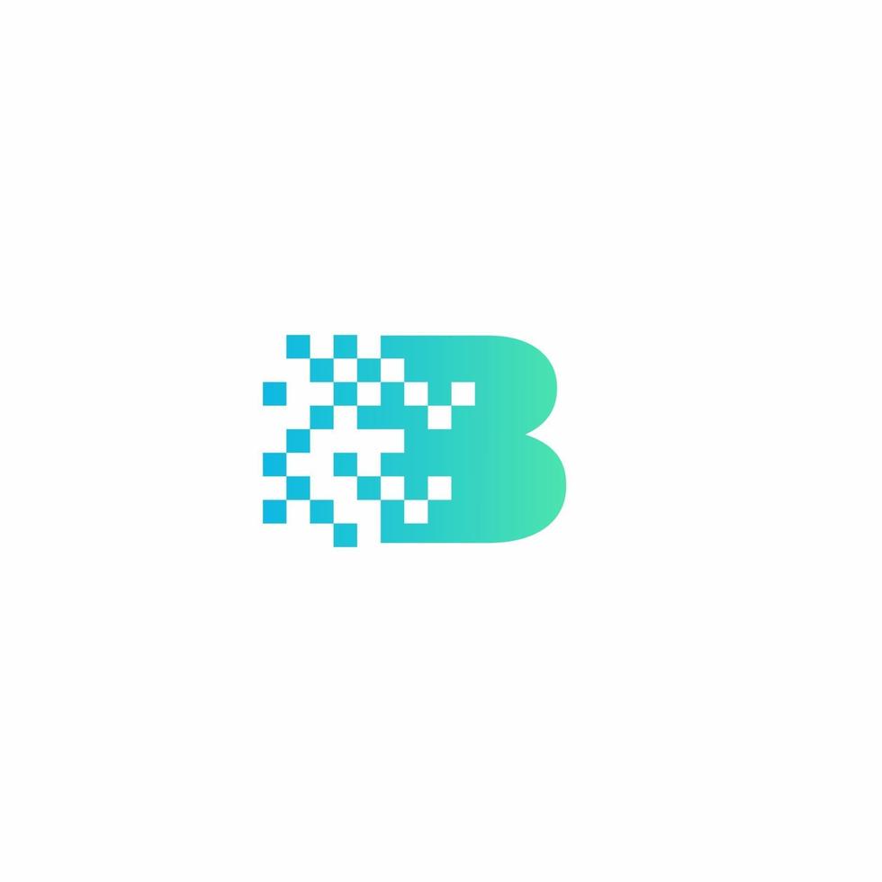 b buchstaben pixel logo design moderne vorlage vektor