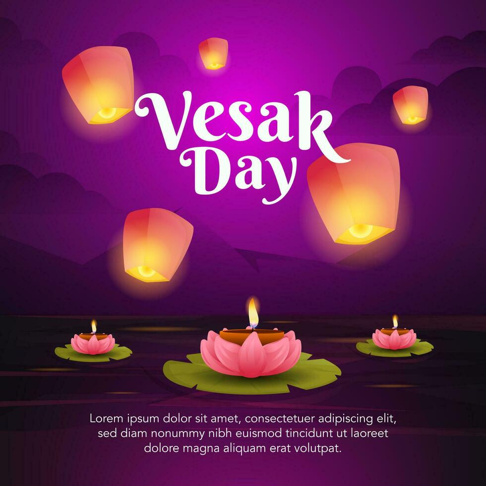 platt Vesak dag illustration vektor