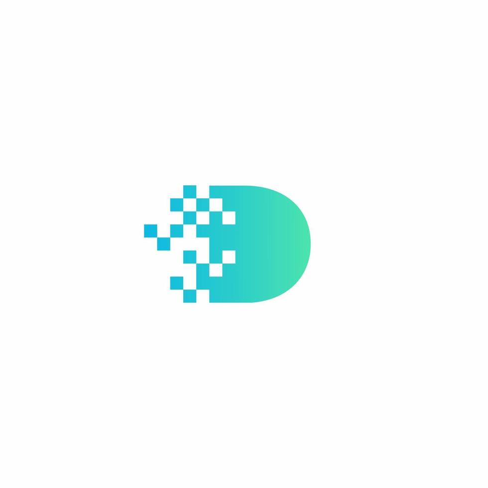 d brev pixel logo design modern mall vektor