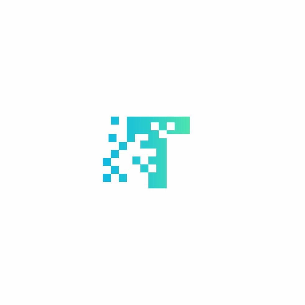 t brev pixel logo design modern mall vektor