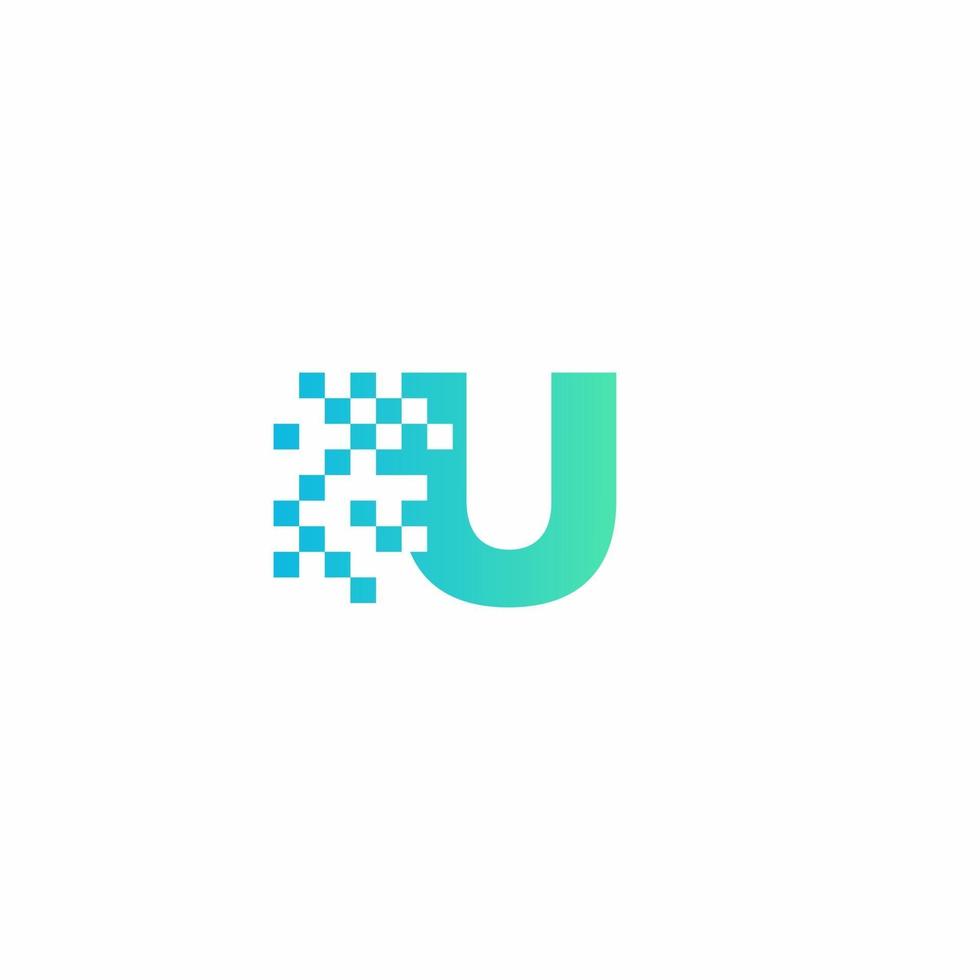 u Brief Pixel Logo Design moderne Vorlage vektor