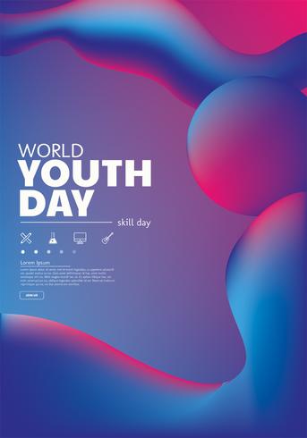 världens ungdomsdag vektor design