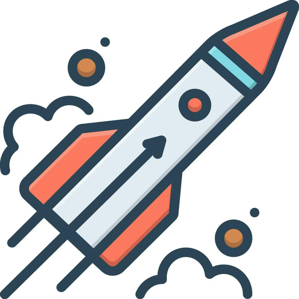 Färg ikon för raket vektor