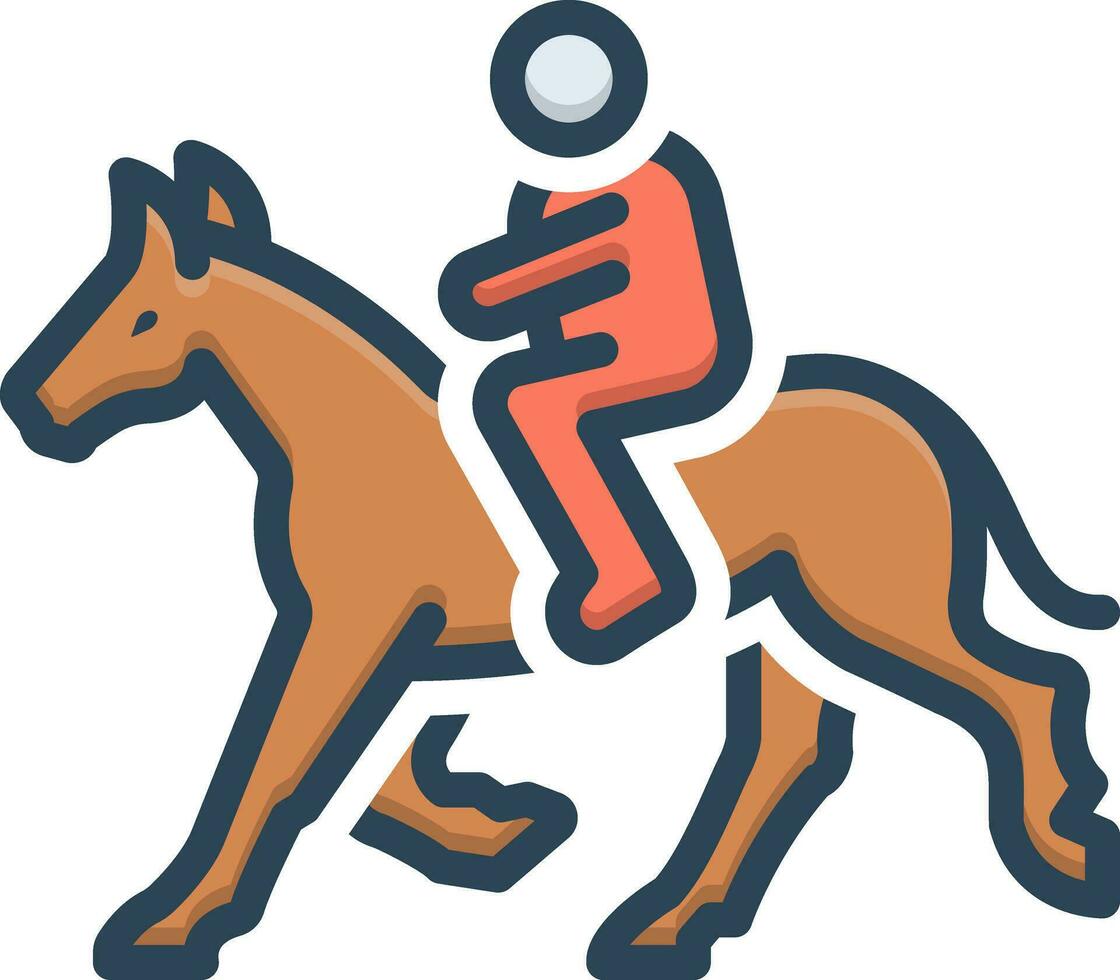 Färg ikon för häst rida vektor