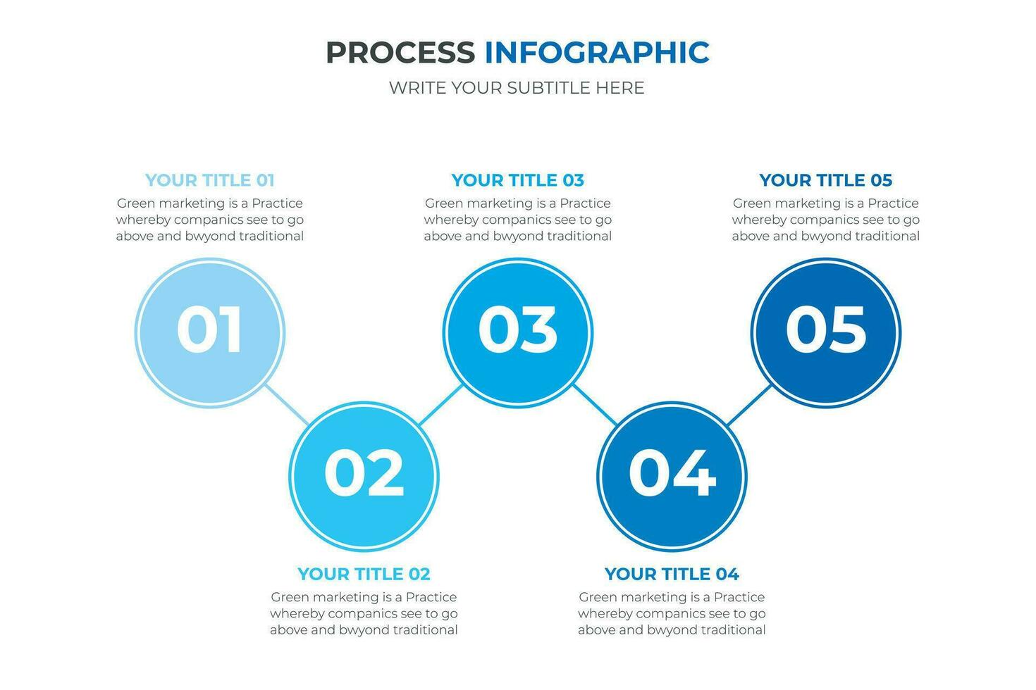 Kreis fließen Diagramm 5 Schritt Infografik Design Vektor