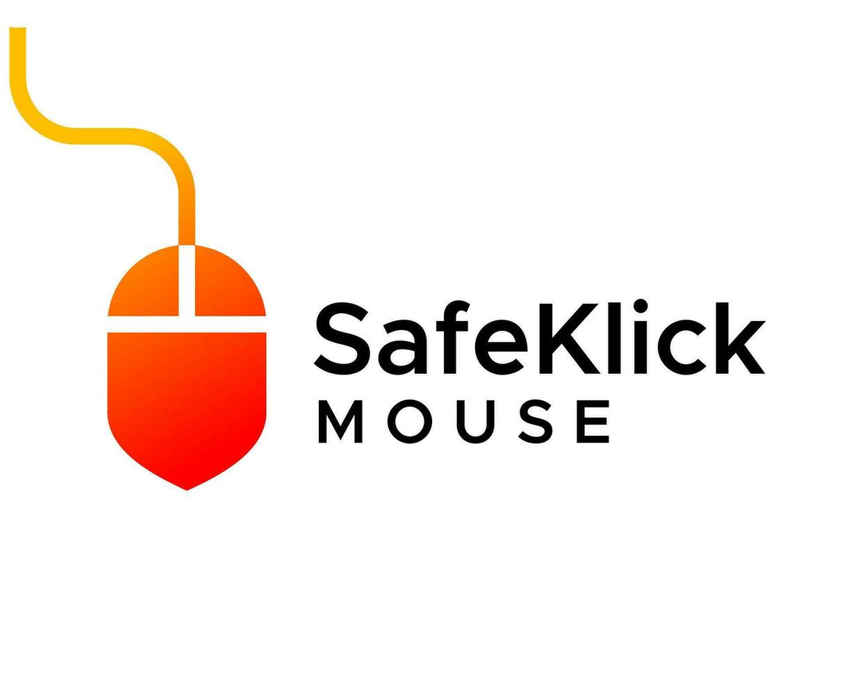 bild av dator mus och skydda säkerhet logotyp design. vektor