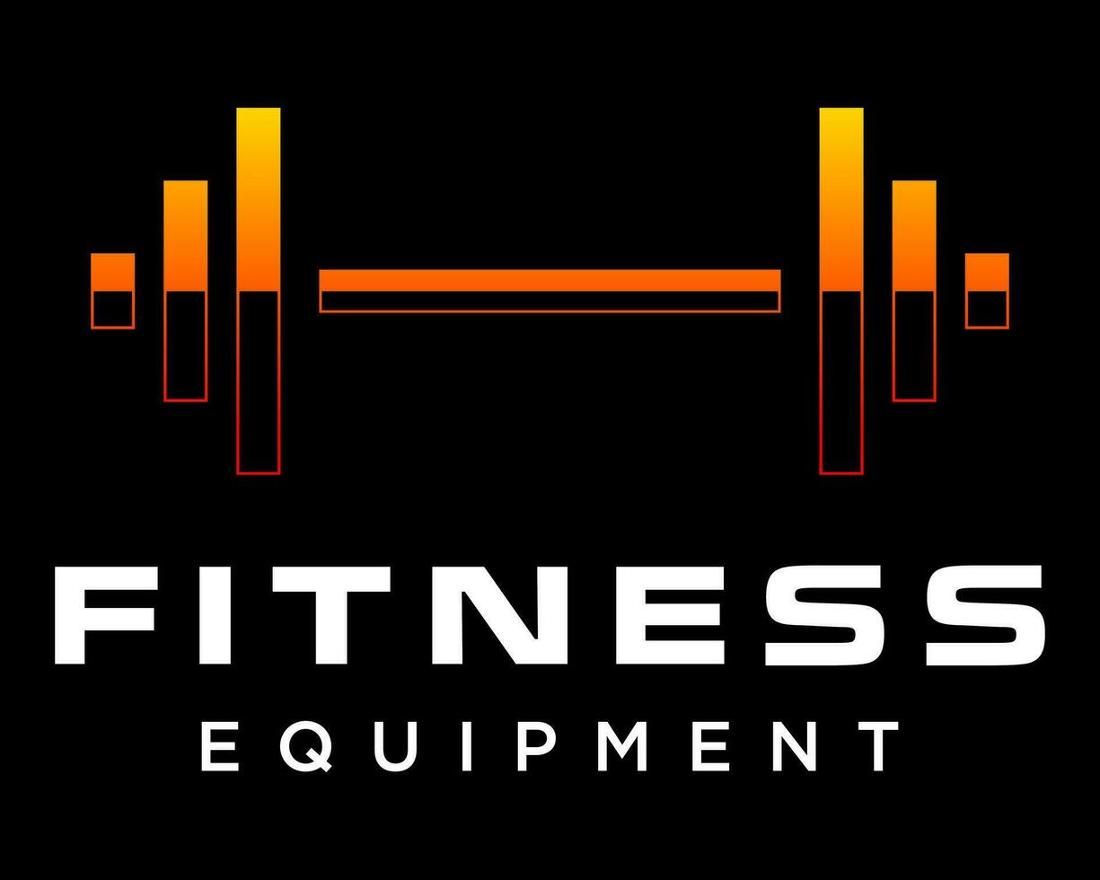 Fitness Ausrüstung Hantel Gewichtheben Logo Design. vektor