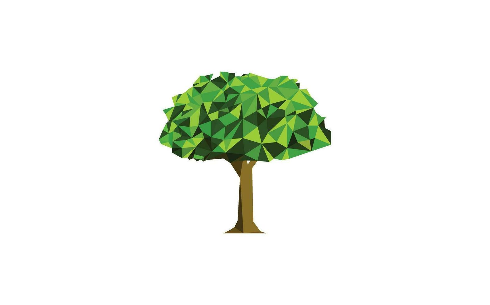 polygonal grön träd vektor