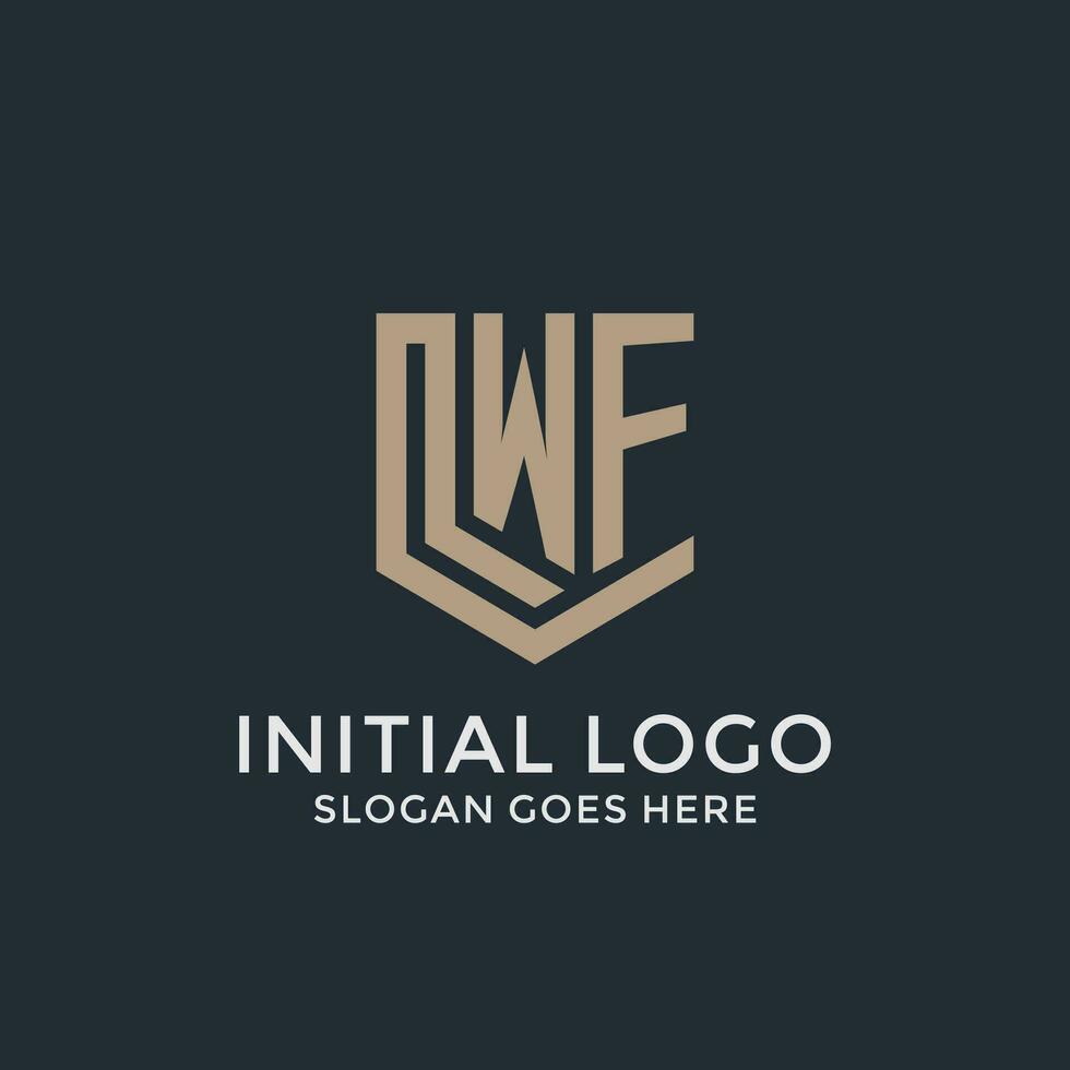 Initiale wf Logo Schild bewachen Formen Logo Idee vektor