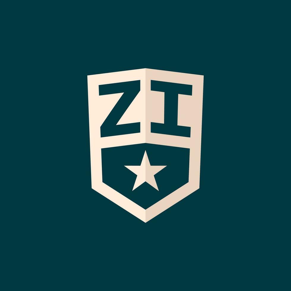 Initiale zi Logo Star Schild Symbol mit einfach Design vektor