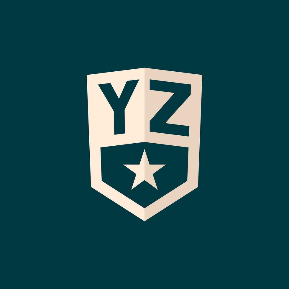 Initiale yz Logo Star Schild Symbol mit einfach Design vektor