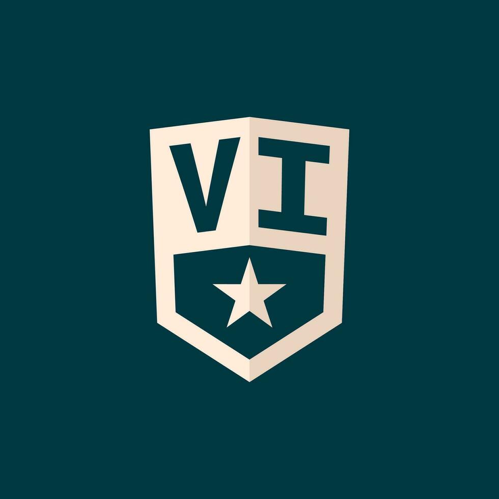 Initiale vi Logo Star Schild Symbol mit einfach Design vektor