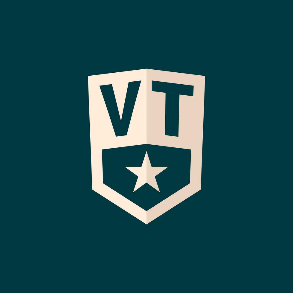 Initiale vt Logo Star Schild Symbol mit einfach Design vektor