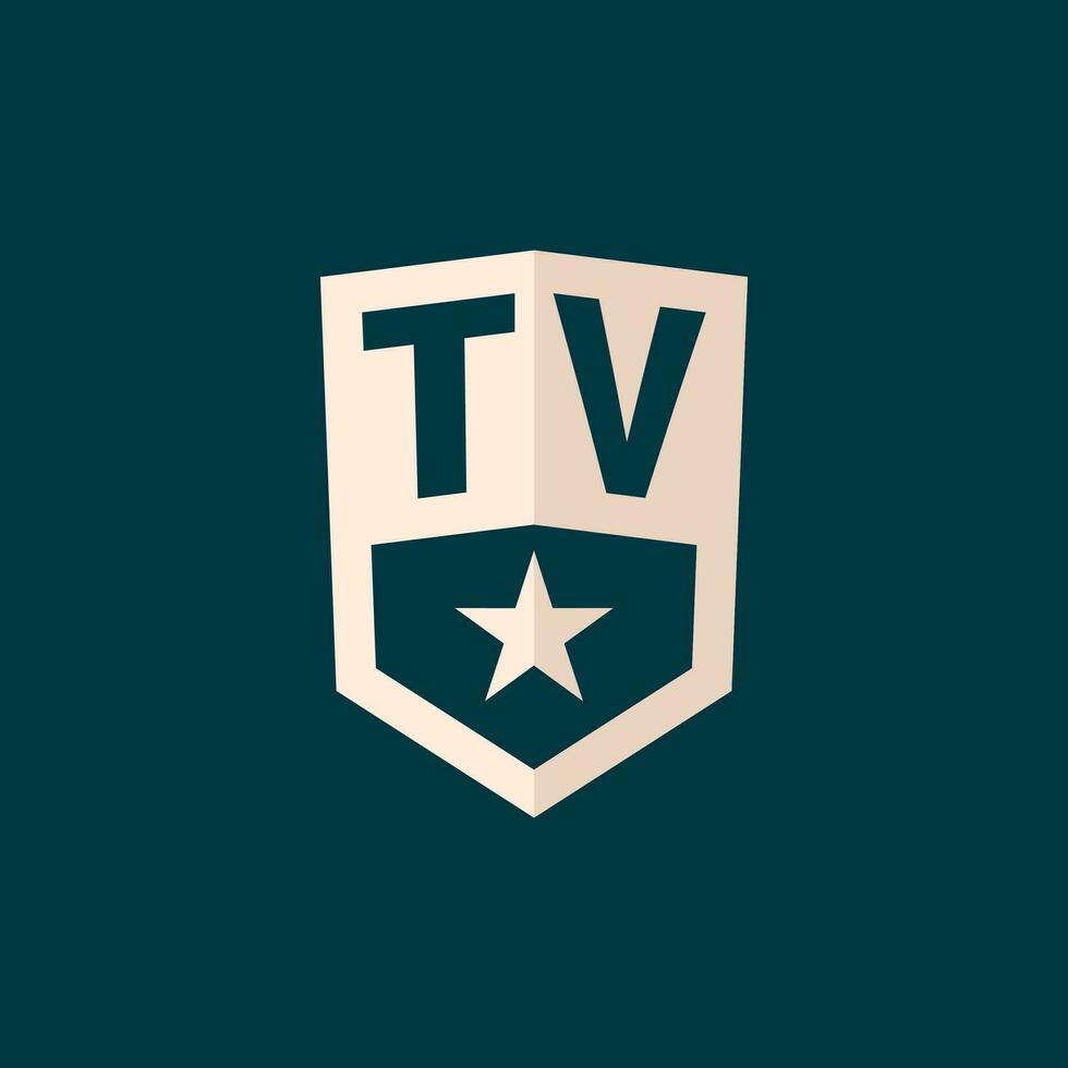 Initiale Fernseher Logo Star Schild Symbol mit einfach Design vektor