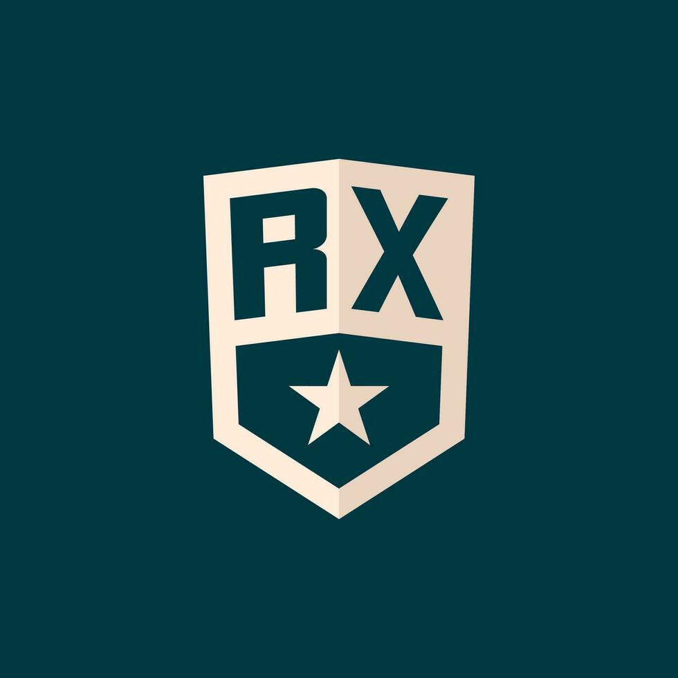 Initiale rx Logo Star Schild Symbol mit einfach Design vektor