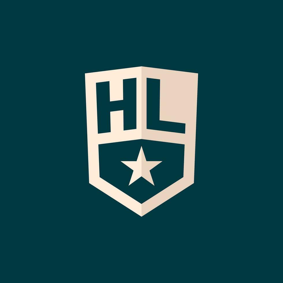 Initiale hl Logo Star Schild Symbol mit einfach Design vektor