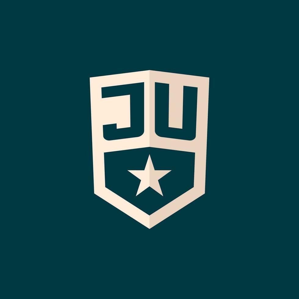 Initiale ju Logo Star Schild Symbol mit einfach Design vektor