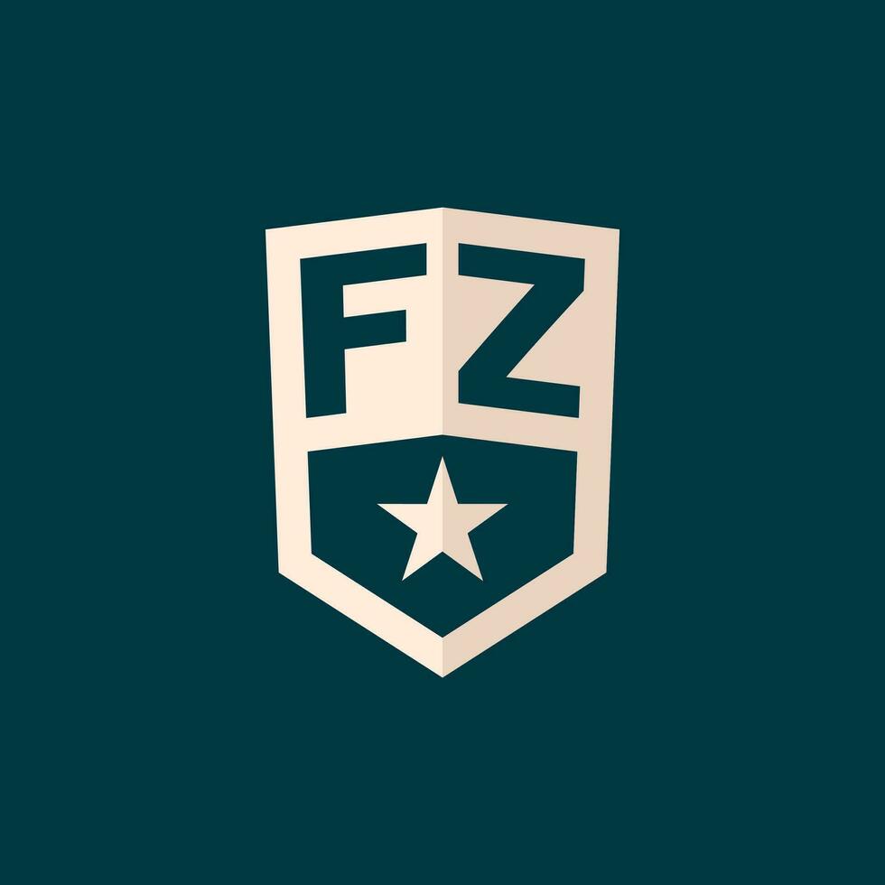 Initiale fz Logo Star Schild Symbol mit einfach Design vektor