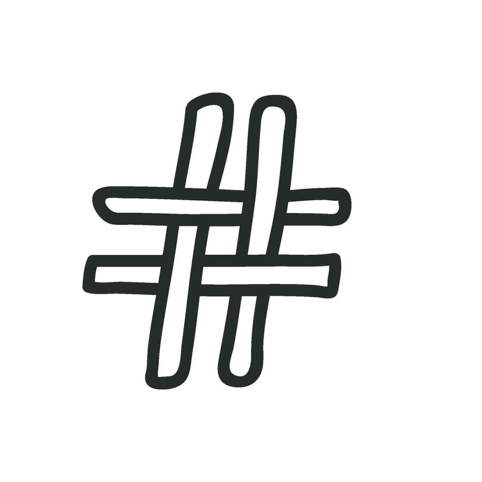 Hash Etikett Symbol Grafik Vektor Design Illustration