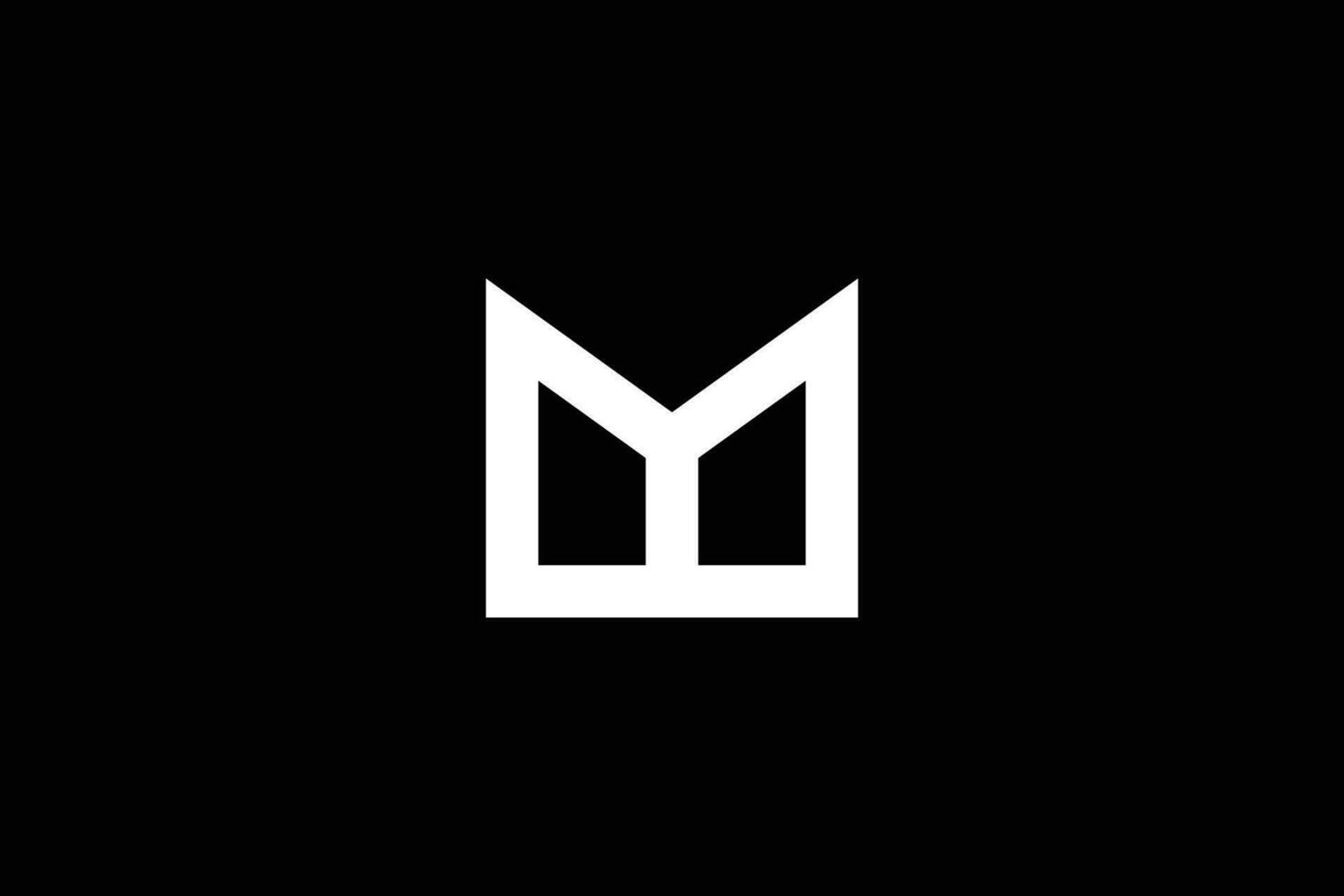 Neu minimal genial kreativ modisch Fachmann Brief m Logo Design Vorlage auf schwarz Hintergrund vektor