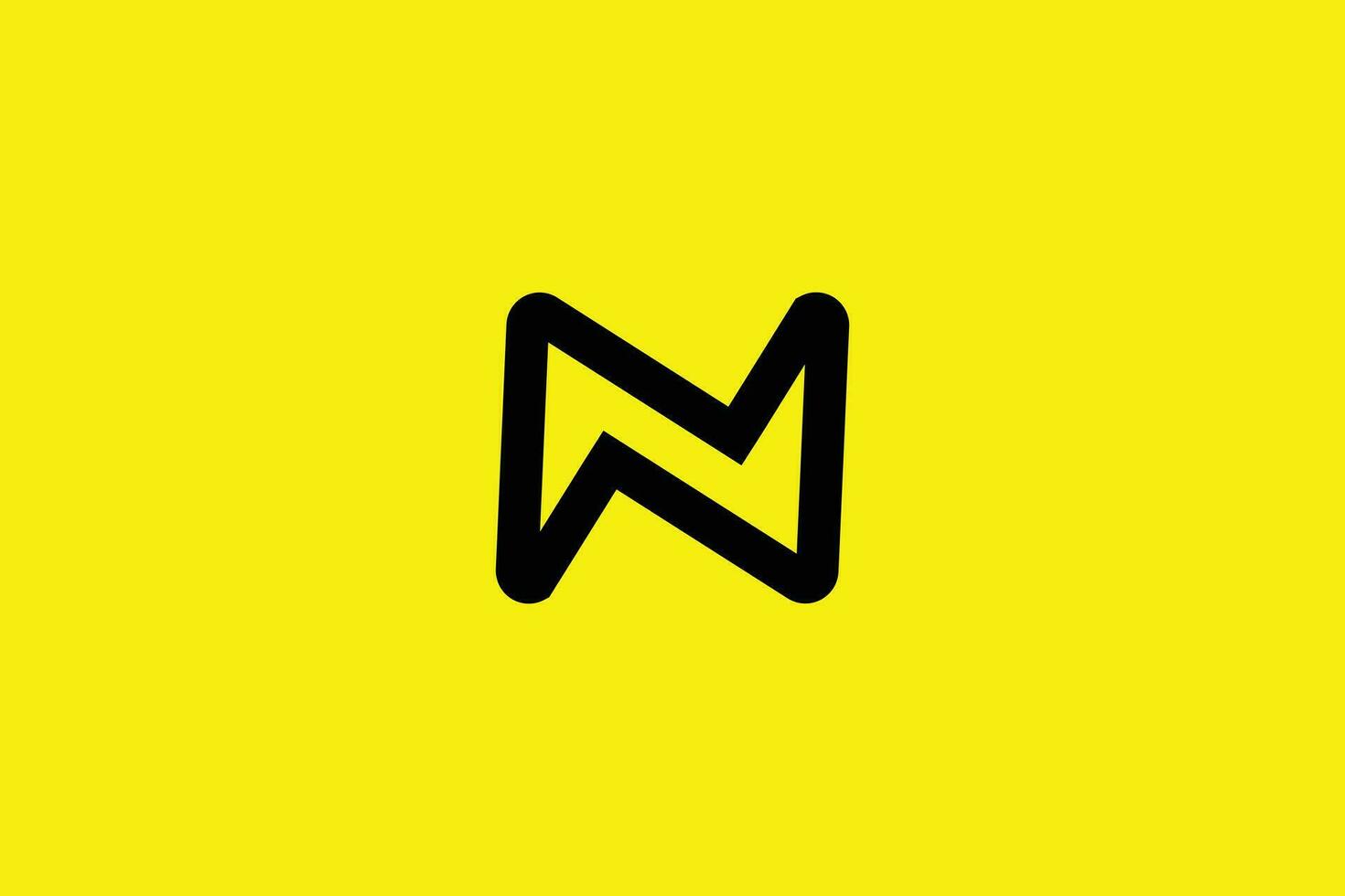 ny minimal och kreativ brev n logotyp mall på gul bakgrund vektor