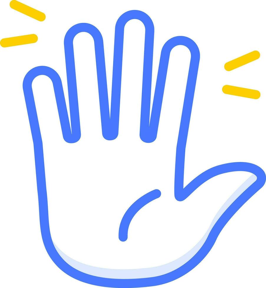 erziehen Hand Emoji Symbol Aufkleber vektor