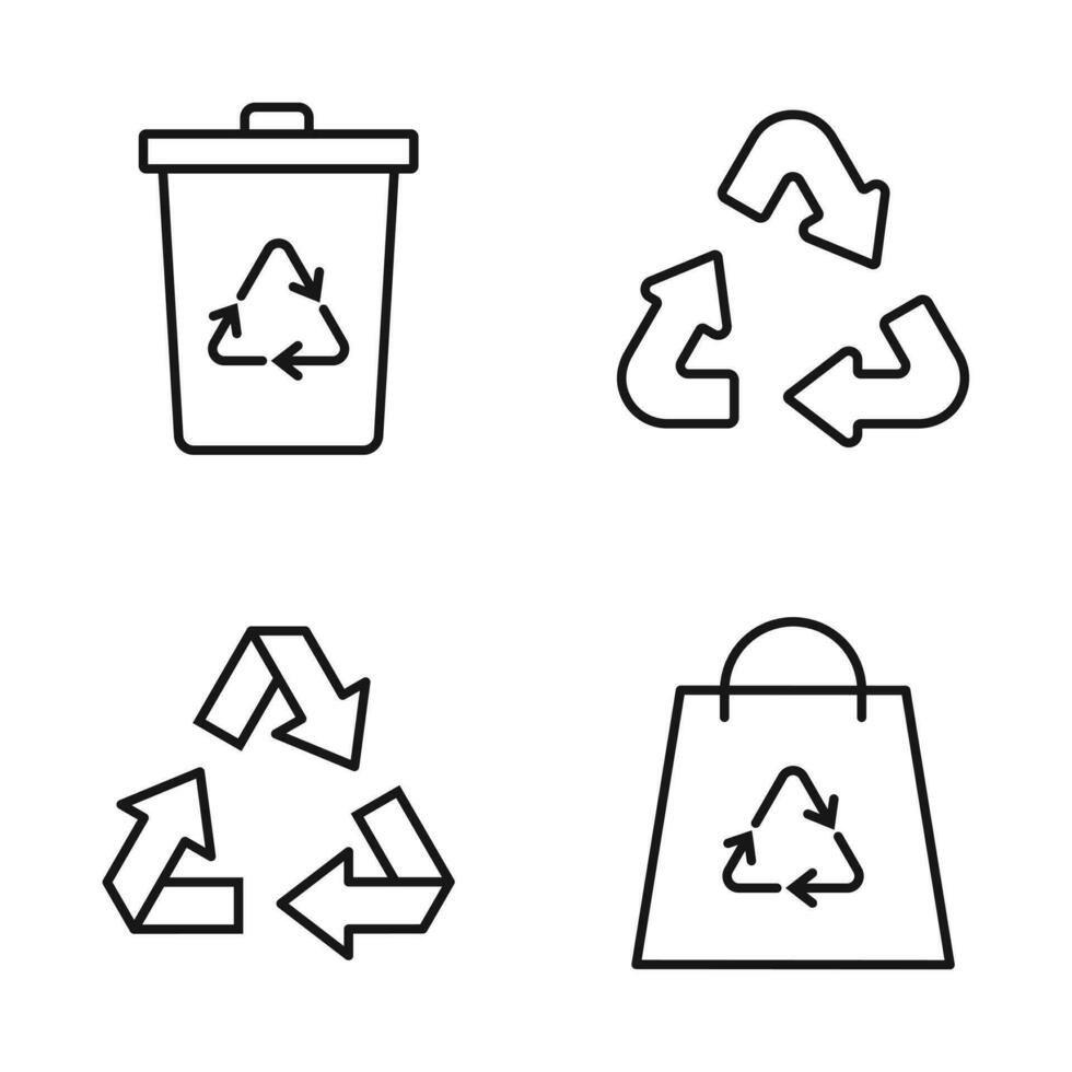 redigerbar uppsättning ikon av eco återvinna, vektor illustration isolerat på vit bakgrund. använder sig av för presentation, hemsida eller mobil app