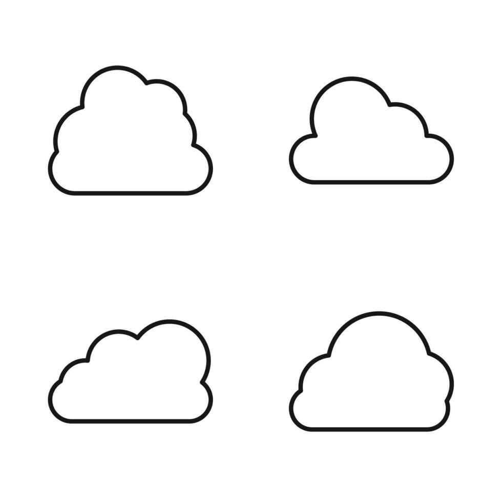 redigerbar uppsättning ikon av moln, vektor illustration isolerat på vit bakgrund. använder sig av för presentation, hemsida eller mobil app