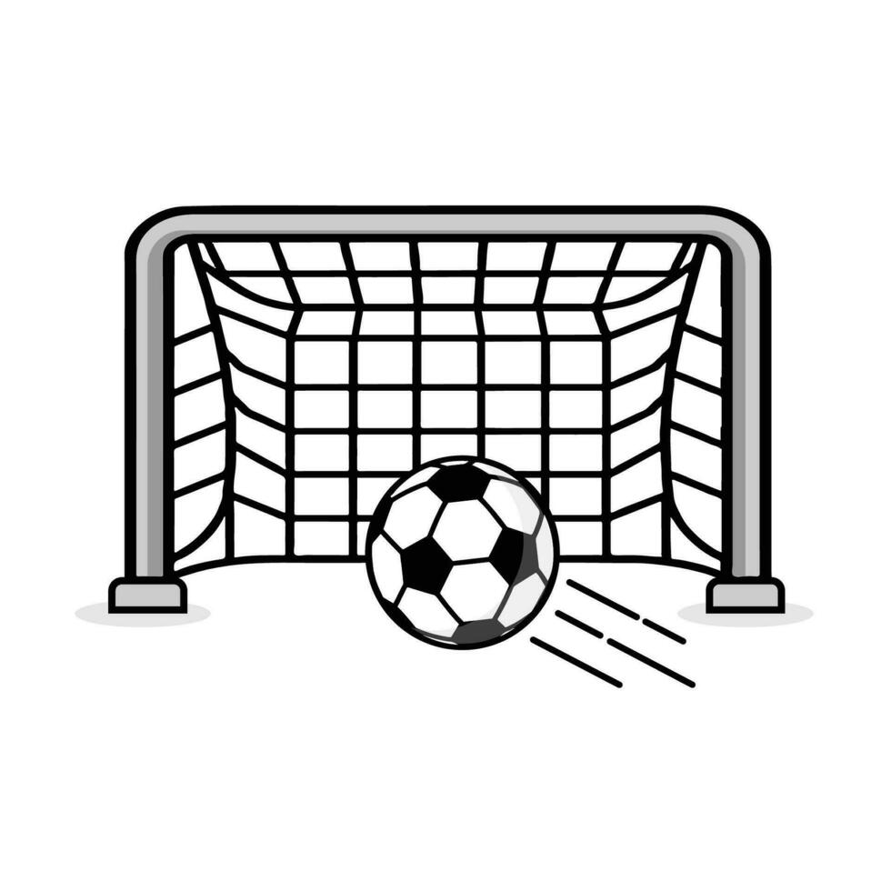 fotboll boll och mål ikon. fotboll sport hobby konkurrens och spel tema. isolerat design. vektor illustration