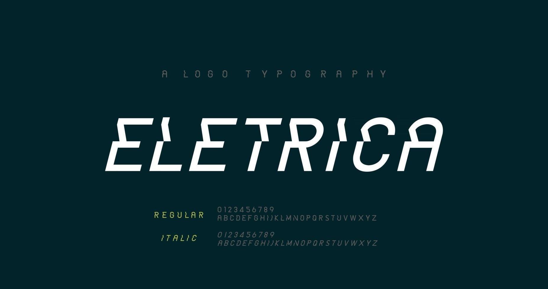 kreativa moderna urbana alfabetsteckensnitt. typografi sport, spel, teknik, mode, digital, framtida abstrakt logotyp ragular och kursiv typsnitt. vektor illustration
