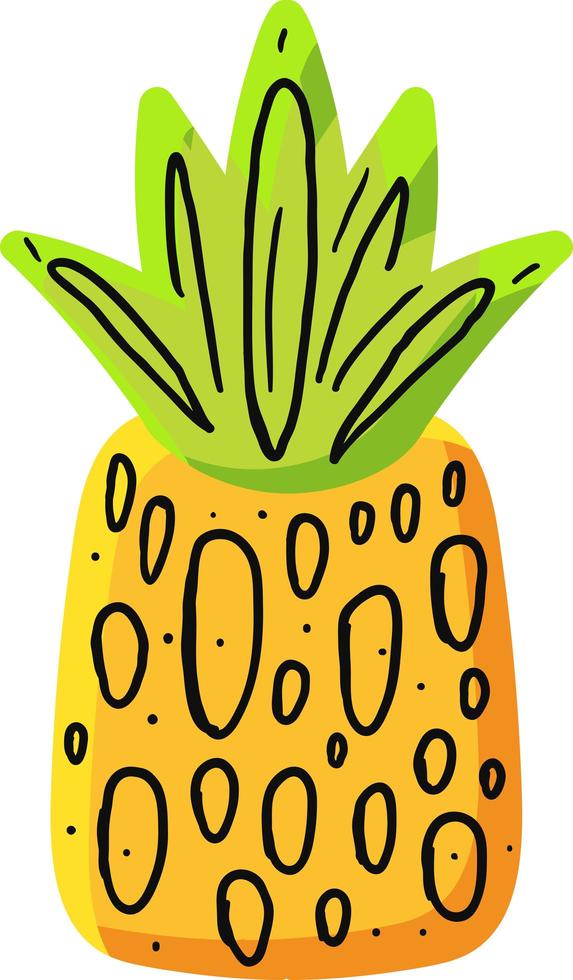 naturlig ananas handritad vektorillustration vektor