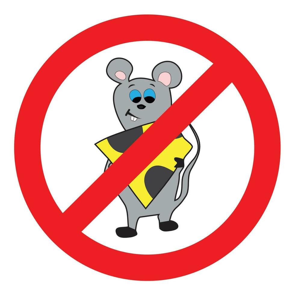 Verbot von Maus und Nagetiere. Pest Steuerung und Vektor Nagetier Steuerung Illustration