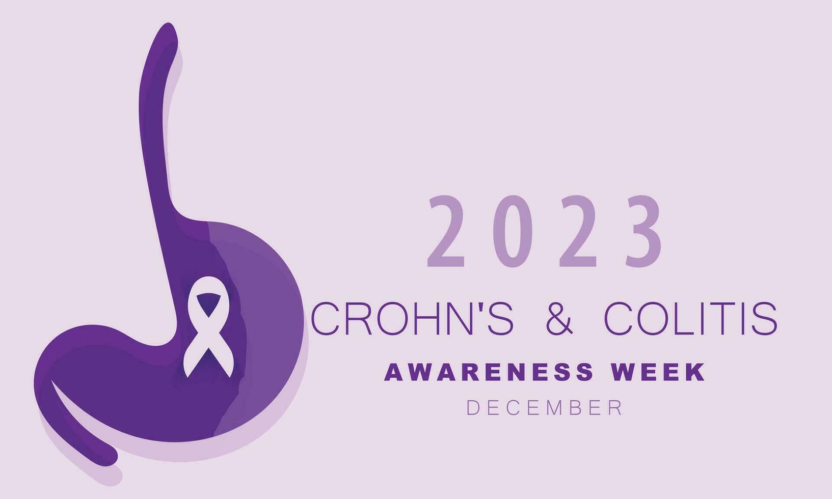 Crohns und Kolitis Bewusstsein Woche. Hintergrund, Banner, Karte, Poster, Vorlage. Vektor Illustration.