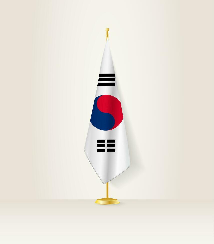 söder korea flagga på en flagga stå. vektor