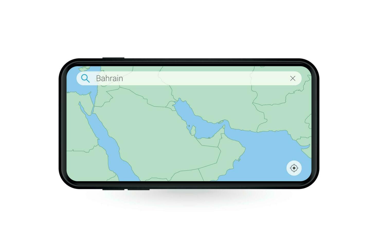 sökande Karta av bahrain i smartphone Karta Ansökan. Karta av bahrain i cell telefon. vektor